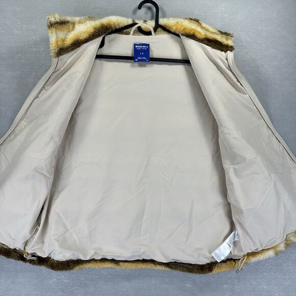 Without Walls Men's Large Hipster Striped Mushroom Sherpa Vest Urban Outfitters - Picture 10 of 16